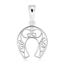 925 silver pendant - horseshoe for luck, thin rope, symmetric motif
