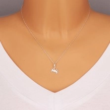 925 silver pendant - crab with clear glittery zircons, zodiac sign CANCER