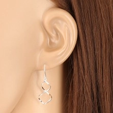 925 silver earrings - two lines intertwined together on Afrohook