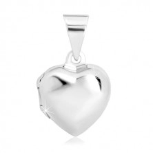 925 silver pendant - medallion, slightly bulgy glossy heart