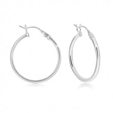 925 silver earrings - circles with glossy surface, French lock