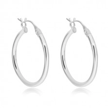 925 silver earrings - circles with glossy surface, French lock