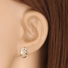9K gold earrings - symbol of infinity, Celtic knot in white gold, studs
