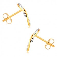 9K gold earrings - symbol of infinity, Celtic knot in white gold, studs