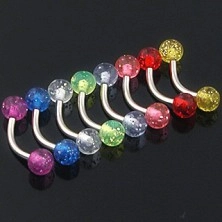 Eyebrow ring - glittering coloured ball beads