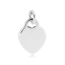 925 silver pendant - flat plate, heart lock with glossy surface