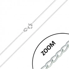 925 silver chain - slightly twisted rings, joined into series, 1,2 mm