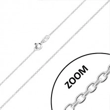 925 silver chain - round rings with cut glittery edges, 1,1 mm