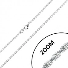 Silver chain - fine twisted eyelets, 1,9 mm