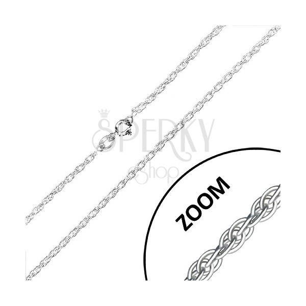 Silver chain - fine twisted eyelets, 1,9 mm