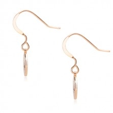 Black diamond - 925 silver earrings of pink-gold colour, glossy circle with Polaris