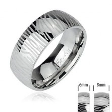 Stainless steel ring - zebra pattern