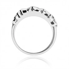 925 silver ring - hand skeleton shaped into details, glossy arms, patina