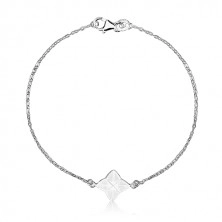 925 silver bracelet - four-point star with a glaze of white colour, geometric motif