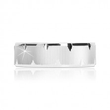 925 silver wedding ring - notched surface, glossy triangle cuts, 6 mm