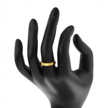 14K Gold band – glossy rectangle in the centre, shoulders with a satin surface, 3,5 mm