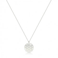 925 silver necklace - glossy and smooth symbol of Flower of life