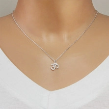 925 silver necklace - symbol Óm adorned with glittery zircons