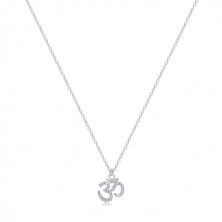 925 silver necklace - symbol Óm adorned with glittery zircons