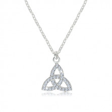 925 silver necklace - clear zircon symbol of Triquetra