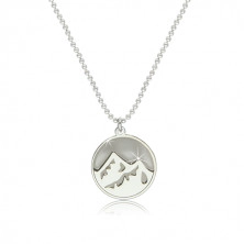 925 silver necklace - glossy element of Earth placed within the circle