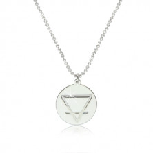 925 silver necklace - glossy element of Earth placed within the circle