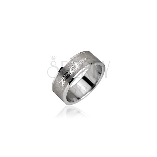Stainless steel ring - Tribal ornament