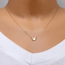 585 Yellow gold necklace – butterfly with satin finish
