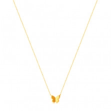 585 Yellow gold necklace – butterfly with satin finish