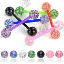 Tongue barbell with glitters