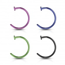 Coloured horseshoe piercing - anodized titanium, glossy finish, 1 mm