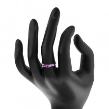 14K Rose gold ring – rhodolite and Brazilian amethyst in a mount