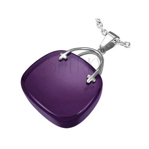 Pendant for women - purple handbag