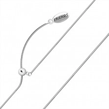 925 Silver bracelet, slip on – snake chain, oval plate with a writing “FRIENDS”