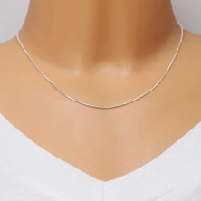 Thin 925 silver chain – smooth snake skin motif, width 1 mm