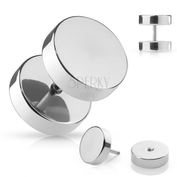 Fake mirror-polished ear piercing made of stainless steel - smooth thick circle