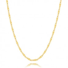 Chain made of 14K yellow gold - oval and oblong links, rectangle, 440 mm