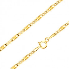 Chain made of 14K yellow gold - oval and oblong links, rectangle, 440 mm