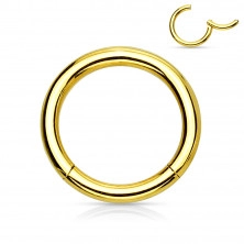 Nose and ear piercing made of stainless steel - simple shiny ring, 0.8 mm, 10 mm