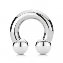 Stainless steel piercing - shiny horseshoe with beads, width 10 mm