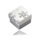 Gift box for earrings or ring - winter motif, white-silver color combination, snowflakes