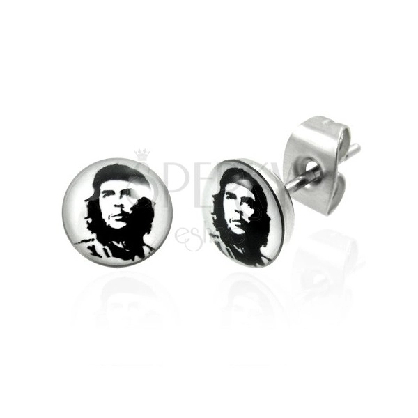 Stud steel earrings Che Guevara 6.9 mm