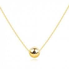 14K Yellow gold necklace – a smooth bead, a fine chain
