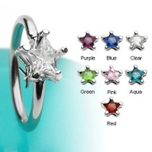 Body ring with star-shaped zircon