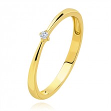 14K yellow gold ring - round raised brilliant, 1,7 mm