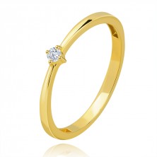 Ring in 585 yellow gold - raised round brilliant, 2,25 mm