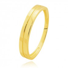 Band in 585 yellow gold - angular shoulders with central cut-out