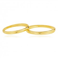 14K yellow gold bands - diagonal notch, slim shoulder