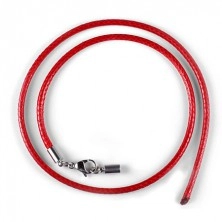 Red waxed cord necklace