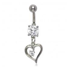 Belly button ring - small twisted heart
